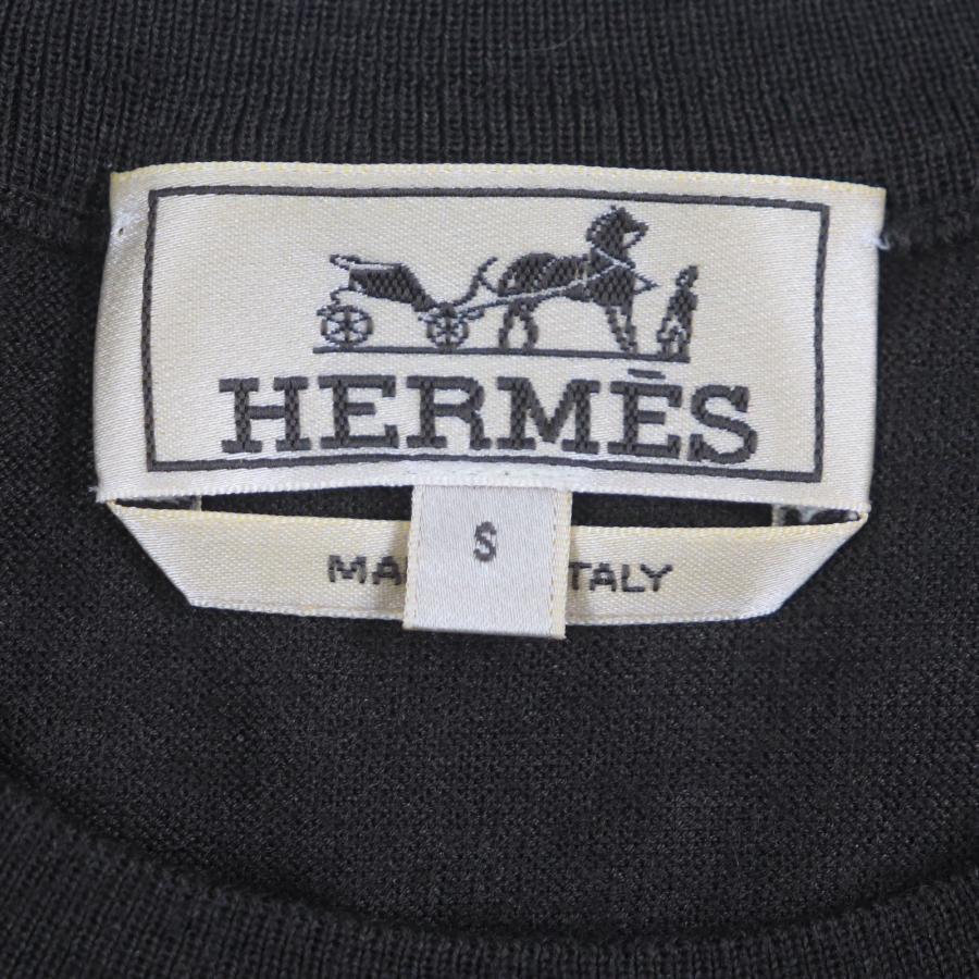 美品▼HERMES エルメス 23AW カシミヤ シルク シェーヌダンクル ホースビット エトリール パドック 薄手 ニットセーター S 正規品 メンズ_5