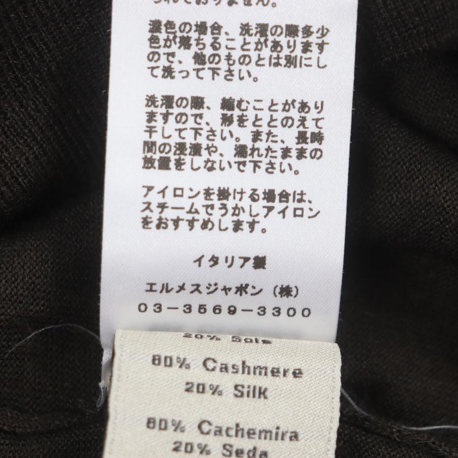 美品▼HERMES エルメス 23AW カシミヤ シルク シェーヌダンクル ホースビット エトリール パドック 薄手 ニットセーター S 正規品 メンズ_7