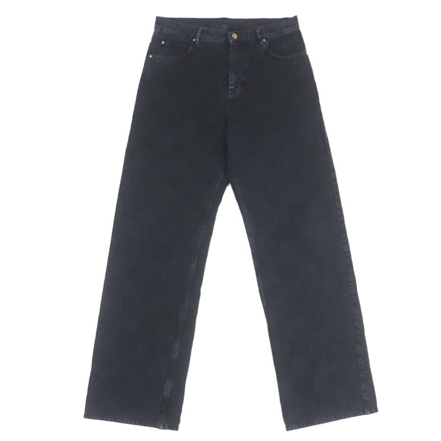 極美品▼LOUIS VUITTON ルイヴィトン 24AW 1AFX68 ダミエワークウェアコットン デニムパンツ ブラック 29 イタリア製 正規品 メンズ LOUIS VUITTON（ルイ・ヴィトン） 極美品▽LOUIS VUITTON 24AW 1AFX68