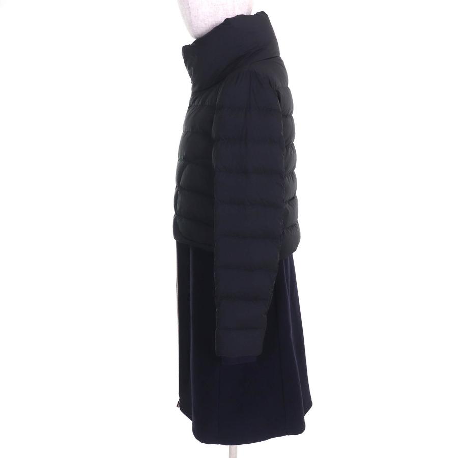 HERNO（ヘルノ） 美品 Herno 2020年製 PI1214D ロゴプレート スタンドカラー ウール切替 ZIP UP ロング ダウン ...
