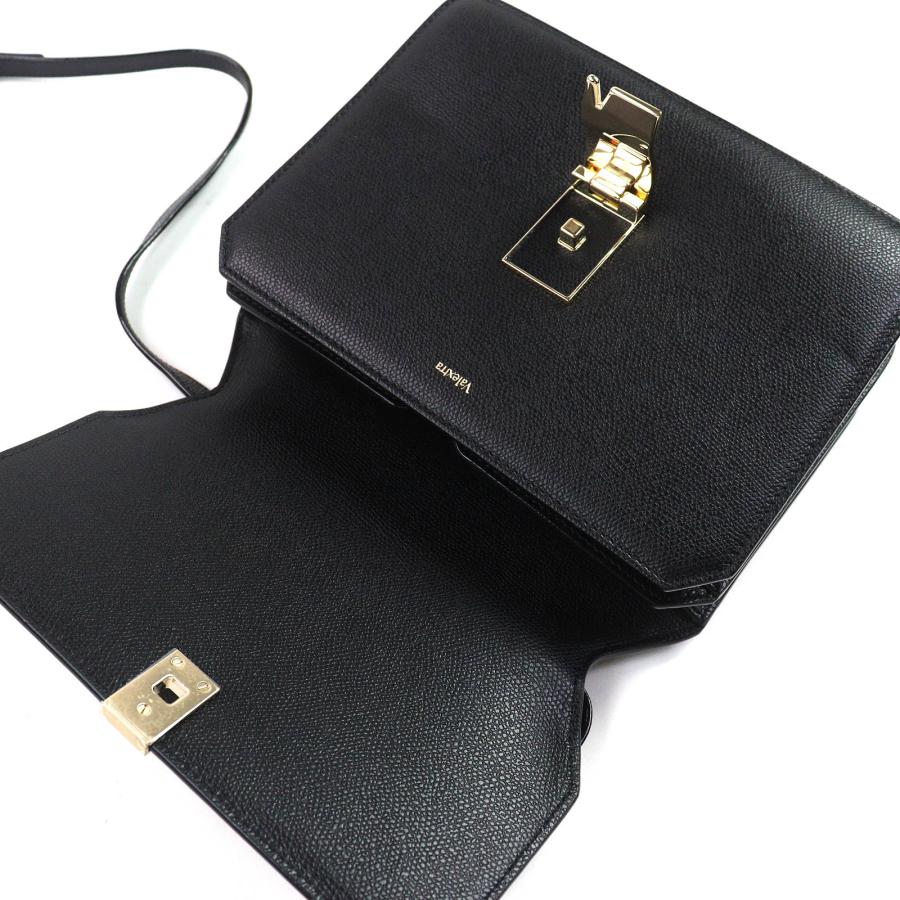 極美品△Valextra ヴァレクストラ ノーロ ソフトカーフスキン レザー ショルダーバッグ ブラック ライトゴールド金具 伊製 定価555500円_7