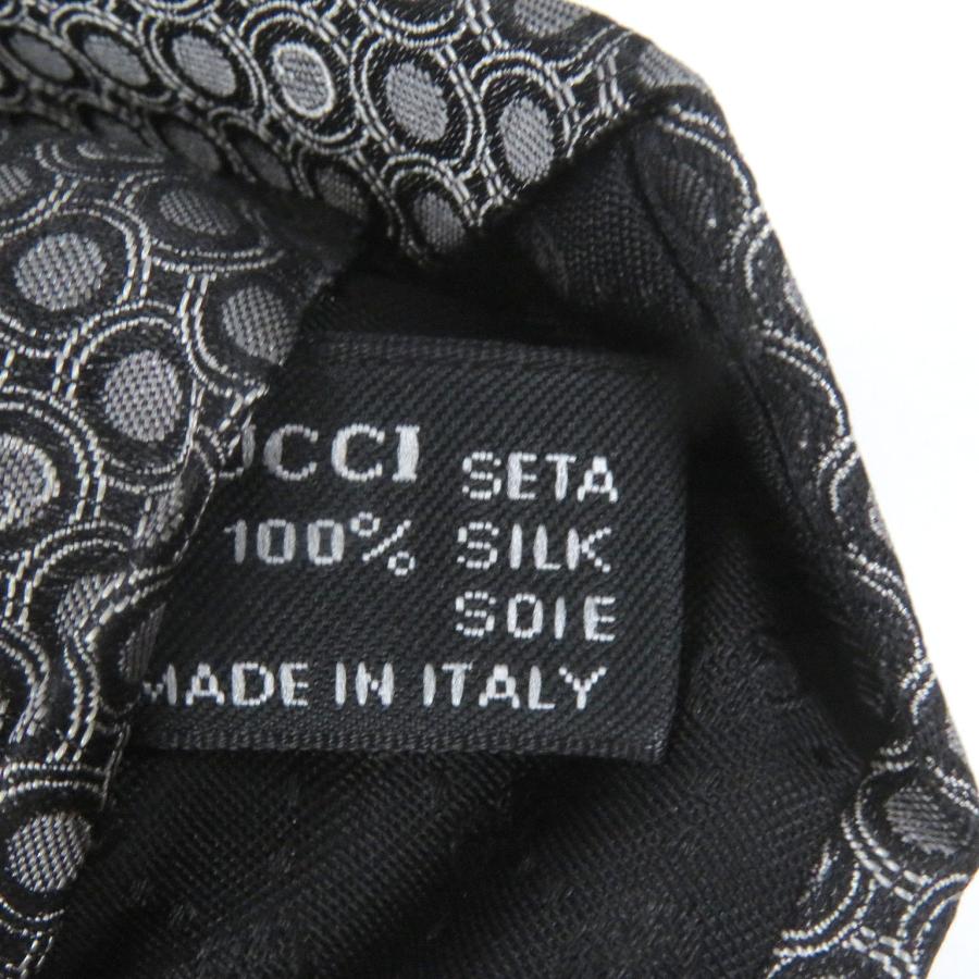 未使用品□GUCCI グッチ シルク100％ Gロゴ ドット 総柄 ワイドタイ ネクタイ グレー イタリア製 ショップ袋付き メンズ オススメ◎ GUCCI（グッチ） 未使用品□GUCCI シルク100％ Gロゴ ドット 総柄