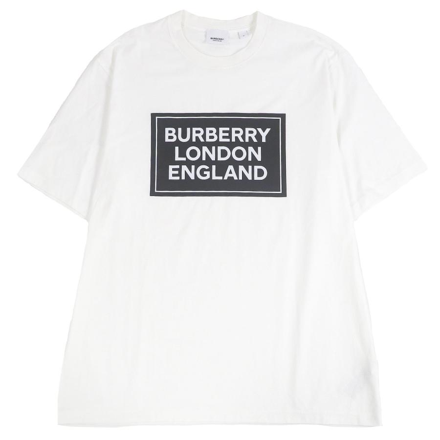極美品□BURBERRY バーバリー 8084338 コットン100％ ボックスロゴプリント クルーネック 半袖Ｔシャツ カットソー ホワイト M 正規品 BURBERRY（バーバリー） 極美品□BURBERRY 8084338 コットン100