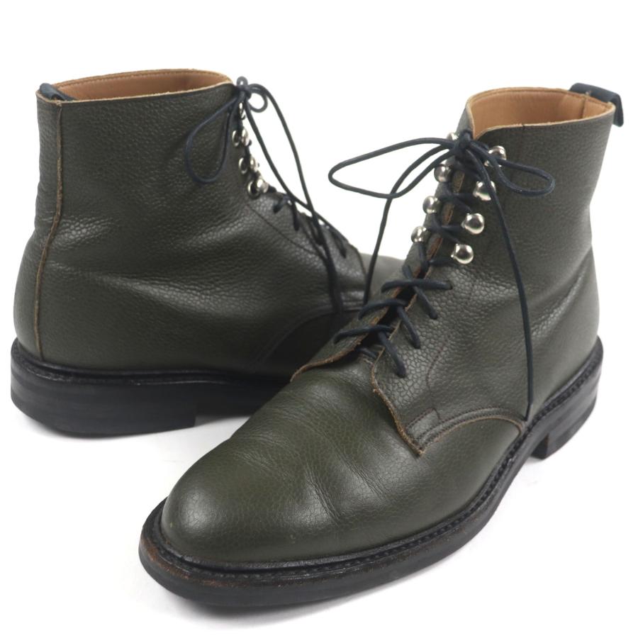 美品▼クロケットアンドジョーンズ トゥモローランド 6135 BOWFELL 325ラスト レザーブーツ オリーブグリーン 7E イングランド製 メンズ 美品▽クロケットアンドジョーンズ トゥモローランド 6135 BOWFELL 325