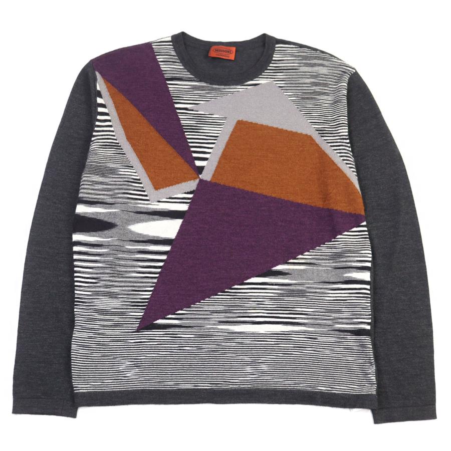 【ドンドン見直し】良品○Missoni ミッソーニ カシミヤ シルク 幾何学模様 総柄 クルーネック ニット 52 正規品 MISSONI（ミッソーニ） 【ドンドン見直し】良品○Missoni カシミヤ