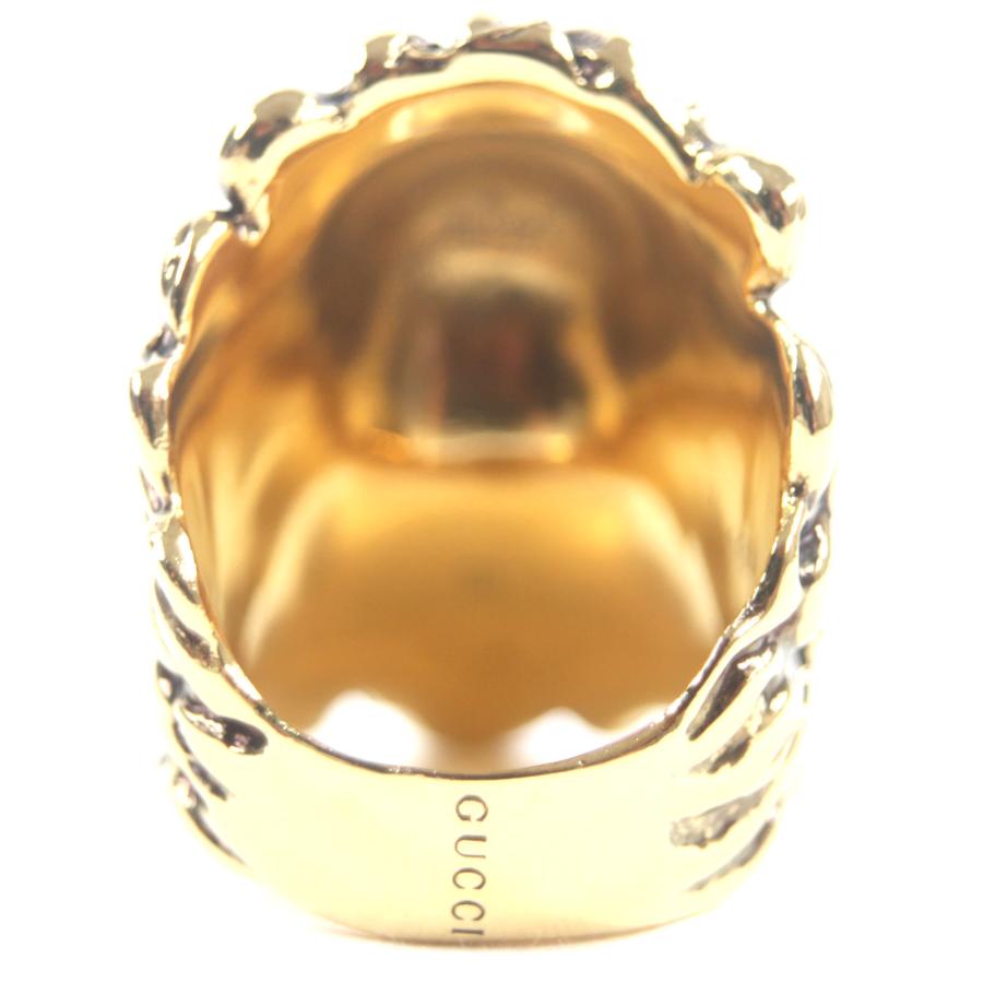 GUCCI（グッチ） 極美品▽GUCCI ライオンヘッド カラーストーン リング 
