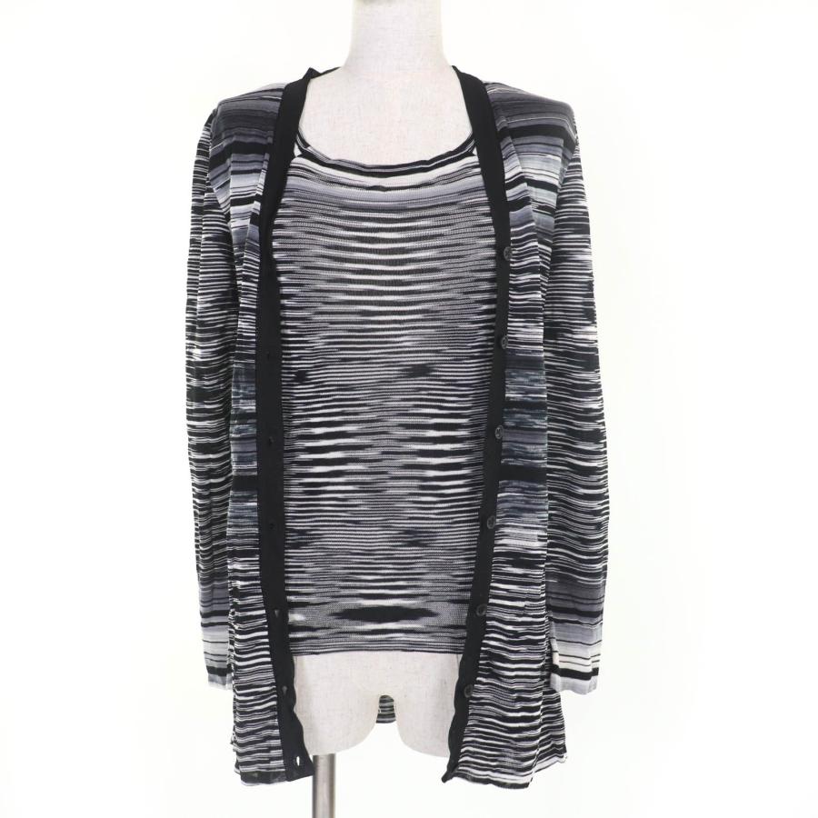 極美品☆Missoni ミッソーニ 長袖ニット カーディガン ノースリーブトップス アンサンブル ブラック 38・40 イタリア製 レディース MISSONI（ミッソーニ） 極美品☆Missoni 長袖ニット カーディガン