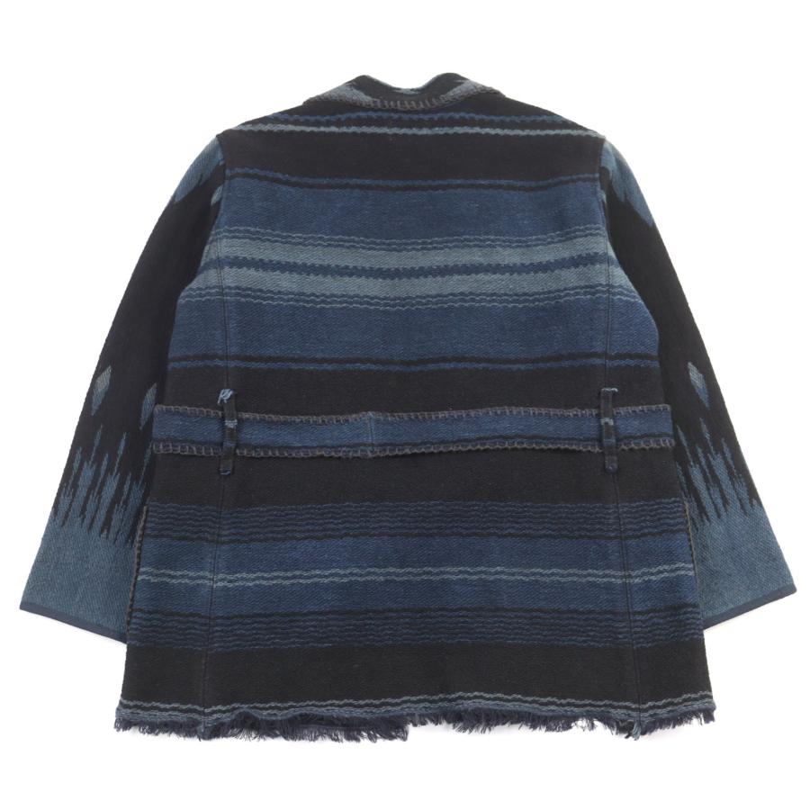 未使用品○RRL ダブルアールエル コットン100% インディゴ ネイティブ ベルテッド ラグジャケット マルチカラー 日本サイズL相当 インド製 正規品 メンズ 未使用品○RRL ダブルアールエル コットン100% インディゴ ネイティブ