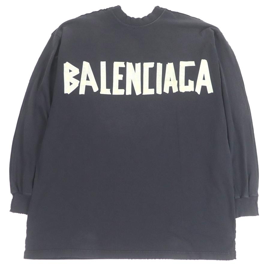 未使用品□BALENCIAGA バレンシアガ 24SS 791613 TAPE TYPE オーバーサイズ ダメージ加工 ドッキングデザイン 長袖Ｔシャツ 2 正規品 BALENCIAGA（バレンシアガ） 未使用品□BALENCIAGA 24SS 791613 TAPE