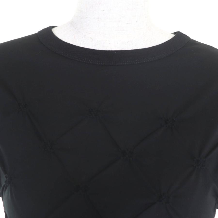 極美品★CHANEL シャネル P74589 コットン100％ ラインストーンチャーム付 ココマーク クロップド カットソー ブラック 38 フランス製 正規品 レディース CHANEL（シャネル） 極美品☆CHANEL P74589 コットン100％ ライン