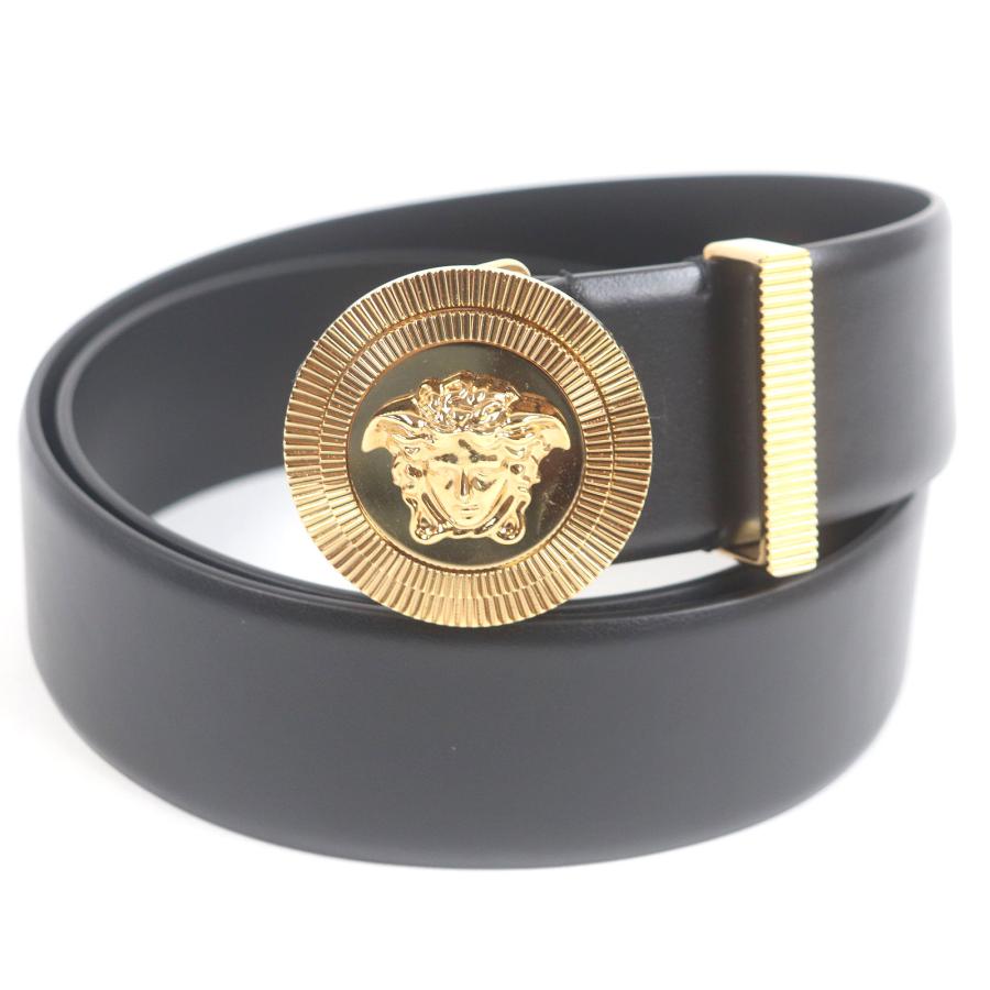 ヴェルサーチ　ベルト　クロコ型押し　ゴールド　シルバー　レザー　ブラウン ベルト／リバーシブル／クロコ型押し×スムースフェイクレザー