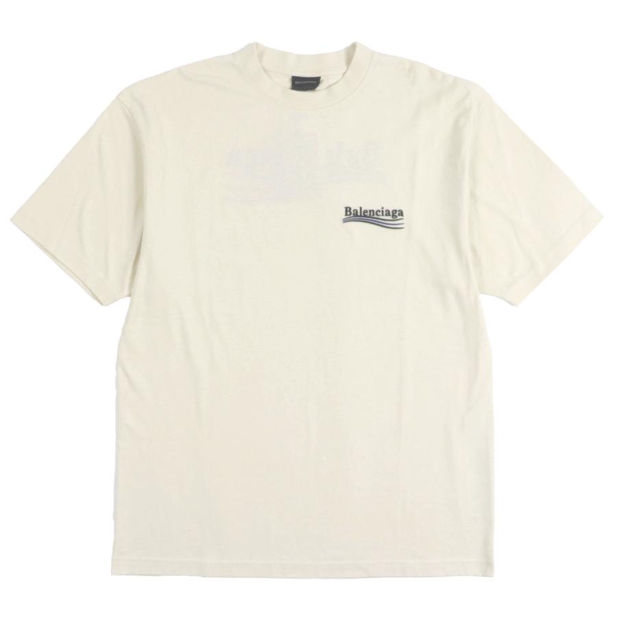 未使用品▼BALENCIAGA バレンシアガ 22AW 641655 ロゴ刺繍 オーバーサイズ ショートスリーブ 半袖Ｔシャツ クリーム XXS 正規品 メンズ BALENCIAGA（バレンシアガ） 未使用品▽BALENCIAGA 22AW 641655 ロゴ