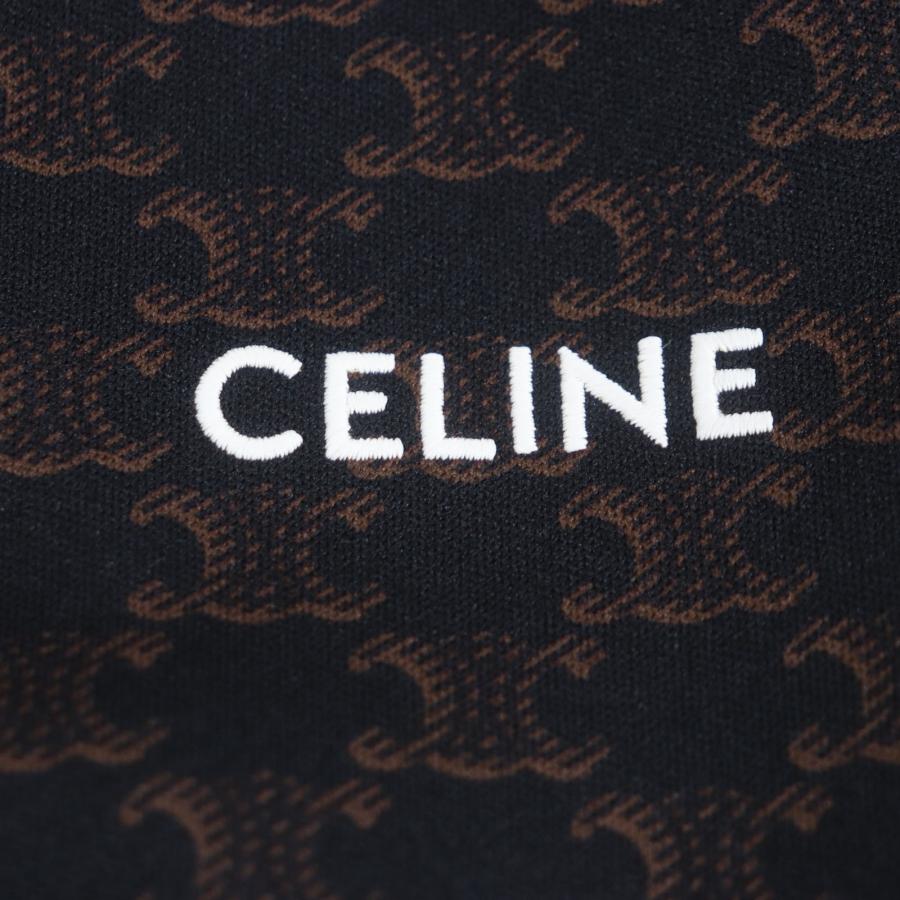 極美品▼CELINE セリーヌ 23SS 2Y74A366 モノグラム トリオンフ チャーム ロゴ刺繍 ZIPUP トラックスーツジャケット ブラウン S 正規品の画像
