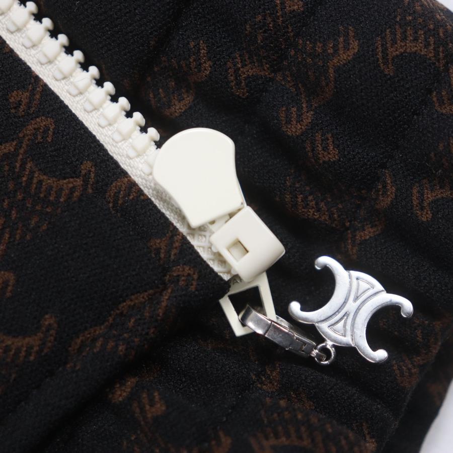 極美品▼CELINE セリーヌ 23SS 2Y74A366 モノグラム トリオンフ チャーム ロゴ刺繍 ZIPUP トラックスーツジャケット ブラウン S 正規品の画像