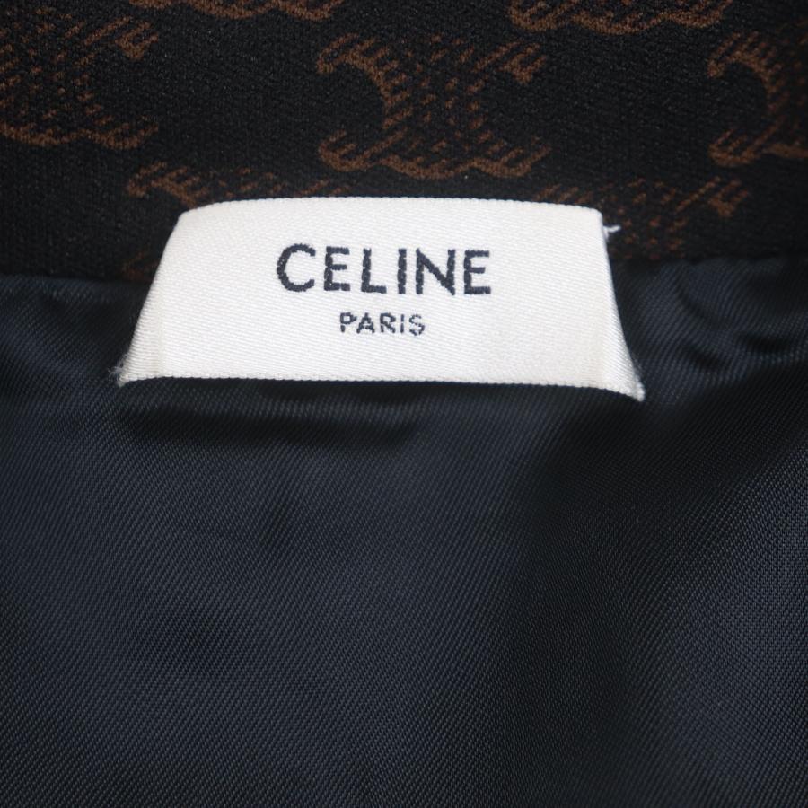 極美品▼CELINE セリーヌ 23SS 2Y74A366 モノグラム トリオンフ チャーム ロゴ刺繍 ZIPUP トラックスーツジャケット ブラウン S 正規品の画像