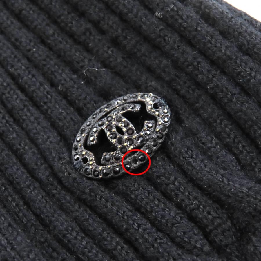 美品△CHANEL シャネル P31446 07A ウール100％ ココマーク金具 ノースリーブ ニット ワンピース ブラック 34 仏製 正規品 レディースの画像