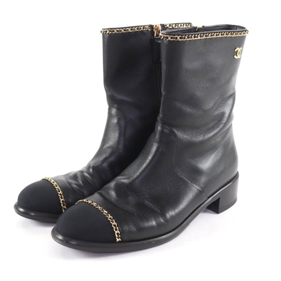 美品！CHANEL シャネル ショートブーツ ブラック 【公式通販】