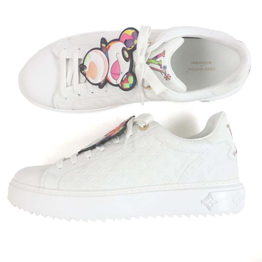 未使用品□LOUIS VUITTON ルイヴィトン 村上隆 2024年製 1AGZGR タイムアウトライン レザー パンダ モノグラム スニーカー 白 42 伊製 LOUIS VUITTON（ルイ・ヴィトン） 未使用品□LOUIS VUITTON 村上隆