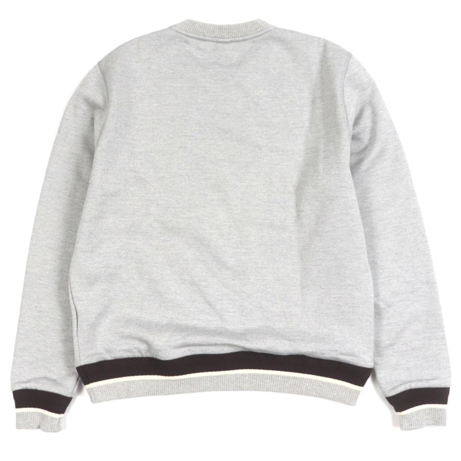 極美品▼BERLUTI ベルルッティ R25JRL82JBAW コットン シルク カレッジロゴ クルーネック プルオーバー スウェットシャツ グレー M イタリア製 正規品 メンズ 極美品▽BERLUTI ベルルッティ R25JRL82JBAW シルク混 カレッジロゴ