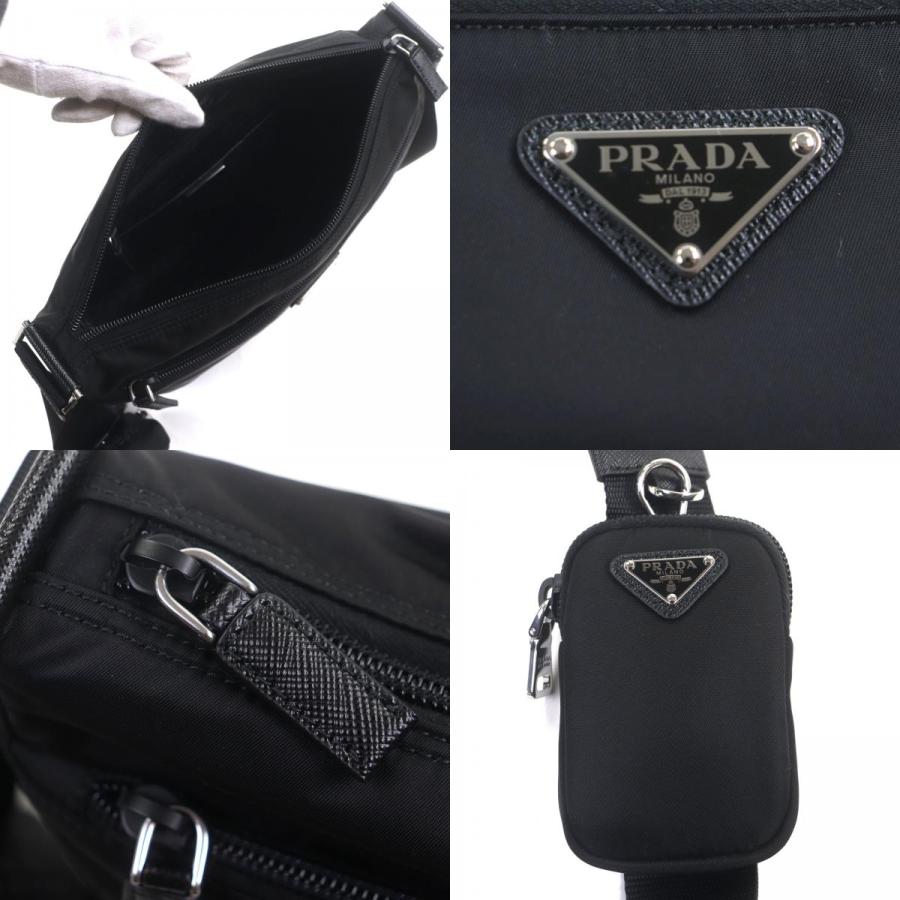 PRADA（プラダ） 極美品▽PRADA 1BC421 ナイロン サフィアーノレザー