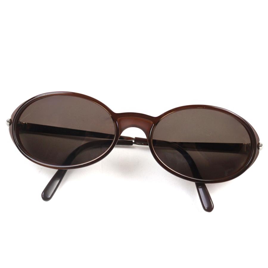 極美品○Cartier カルティエ ヴィンテージ 2Cデコール ロゴ刻印 オーバルシェイプ サングラス クリアブラウン シルバー 53□18 メンズ Cartier（カルティエ） 極美品○Cartier ヴィンテージ 2Cデコール ロゴ