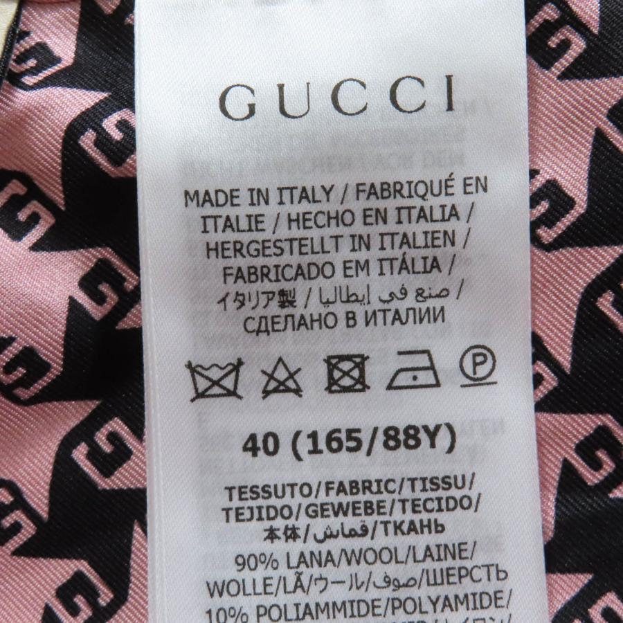 GUCCI（グッチ） 未使用品☆GUCCI 674323 ウール GGボタン 千鳥格子柄