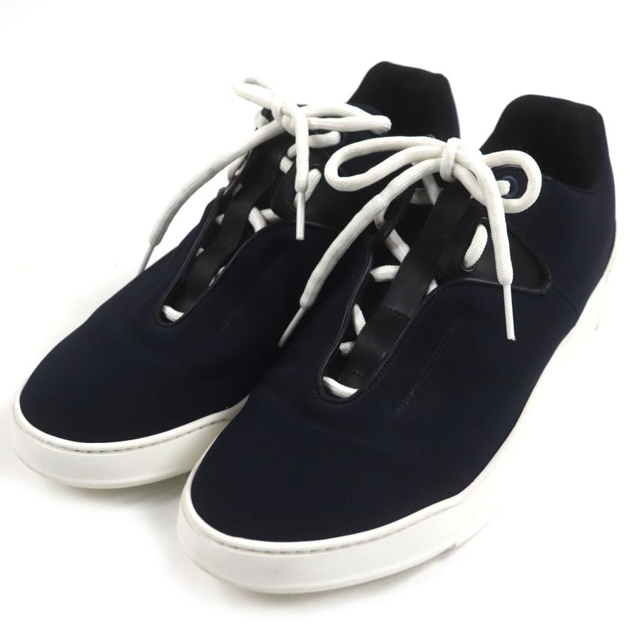 【ドンドン見直し】美品▼Dior HOMME ディオールオム 35N146XDW B17 レザー使い スニーカー ネイビー 41 箱・保存袋付 　伊製 メンズ ドンドン見直し】美品▽Dior HOMME ディオールオム 35N146XDW B17