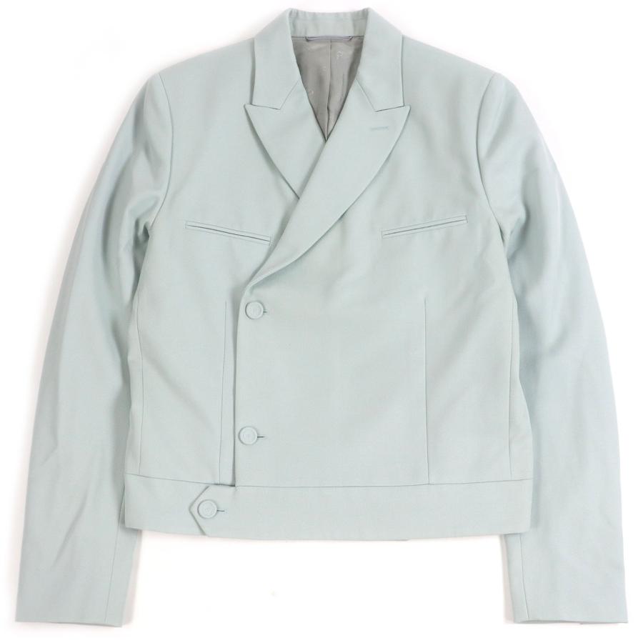 極美品□DIOR ディオール オム 283C255A5180 ウール100% ピークドラペル ジャケット ライトグリーン 50 イタリア製 正規品 メンズ Dior HOMME 極美品□DIOR ディオール オム 283C255A5180 ウール100