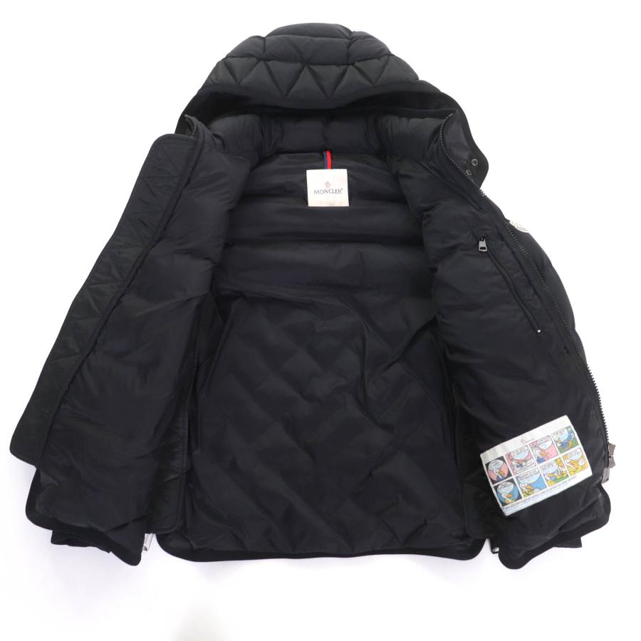 美品★MONCLER モンクレール TANGUY ロゴワッペン・フード付 切替デザイン ダウンジャケット アウター ブラック 0 正規品 メンズ MONCLER（モンクレール） 美品☆MONCLER TANGUY ロゴワッペン・フード