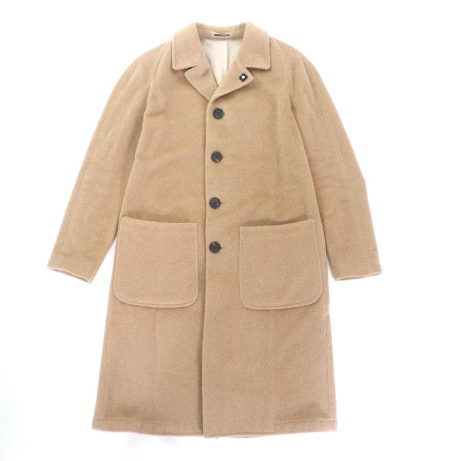 美品★LARDINI ラルディーニ JS23002A アルパカ モヘア混 ブートニエール付 チェスターコート ベージュ 44 イタリア製 正規品 メンズ LARDINI（ラルディーニ） 美品☆LARDINI JS23002A アルパカ モヘア混