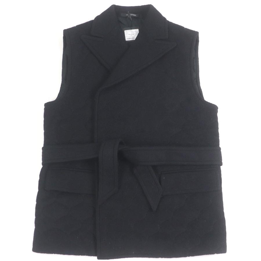 未使用品□TAGLIATORE タリアトーレ 23AW SMART ウール ベルテッド キルティングベスト ジレ ブラック 46 イタリア製 正規品 メンズ 未使用品□TAGLIATORE タリアトーレ 23AW SMART ウール ベルテッド