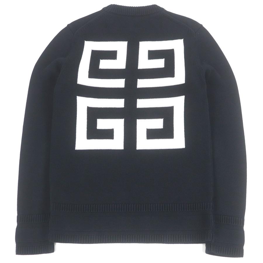ジバンシィ 22SS ニット セーター ロゴ S ブラック BM90G9401M 美品□GIVENCHY ジバンシィ 22SS BM90G9401M コットン100％ 4Gロゴ