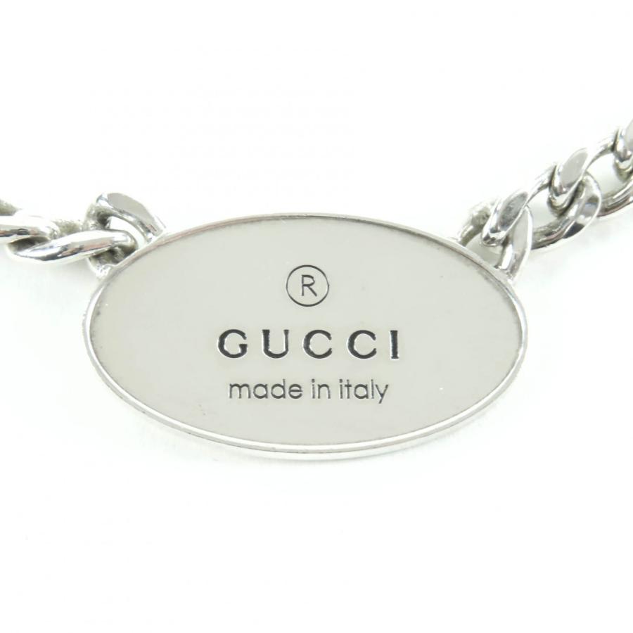 【超美品】GUCCI 喜平チェーン ネックレス クロームメッキ SV925 GUCCI（グッチ） 美品☆GUCCI AG925 ロゴプレート 喜平チェーン