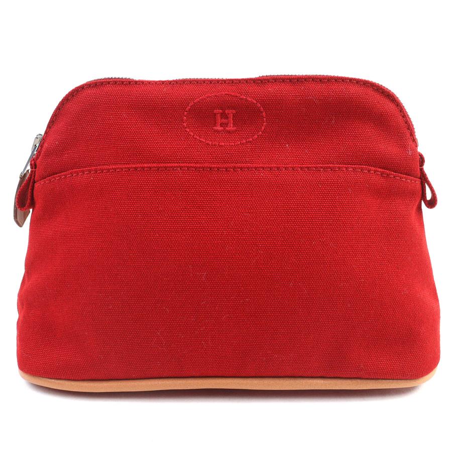 HERMES 極美品△HERMES エルメス ボリードポーチ PM コットン100％ H  