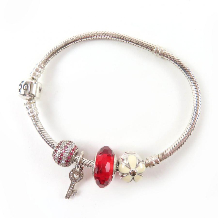 美品☆PANDORA パンドラ 925 ブレスレット レザーダブルブレスレット