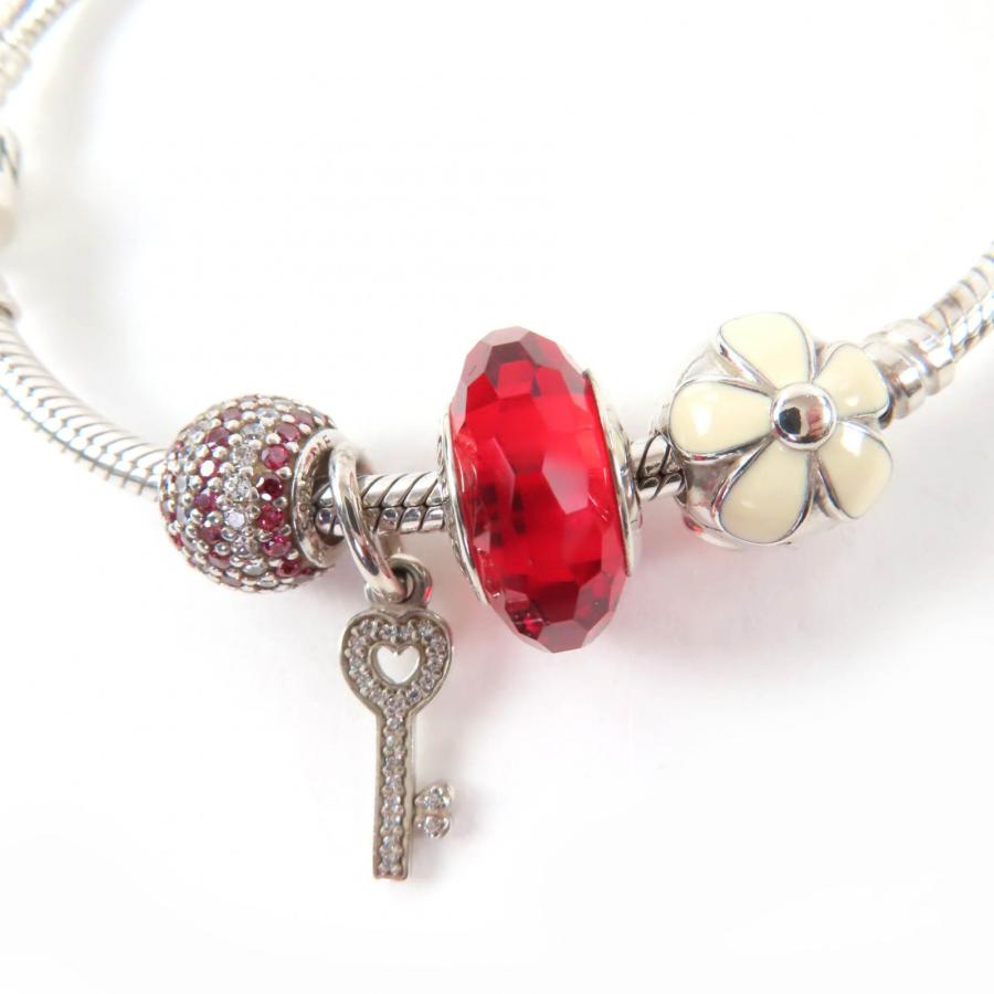 美品☆PANDORA パンドラ 925 ブレスレット レザーダブルブレスレット