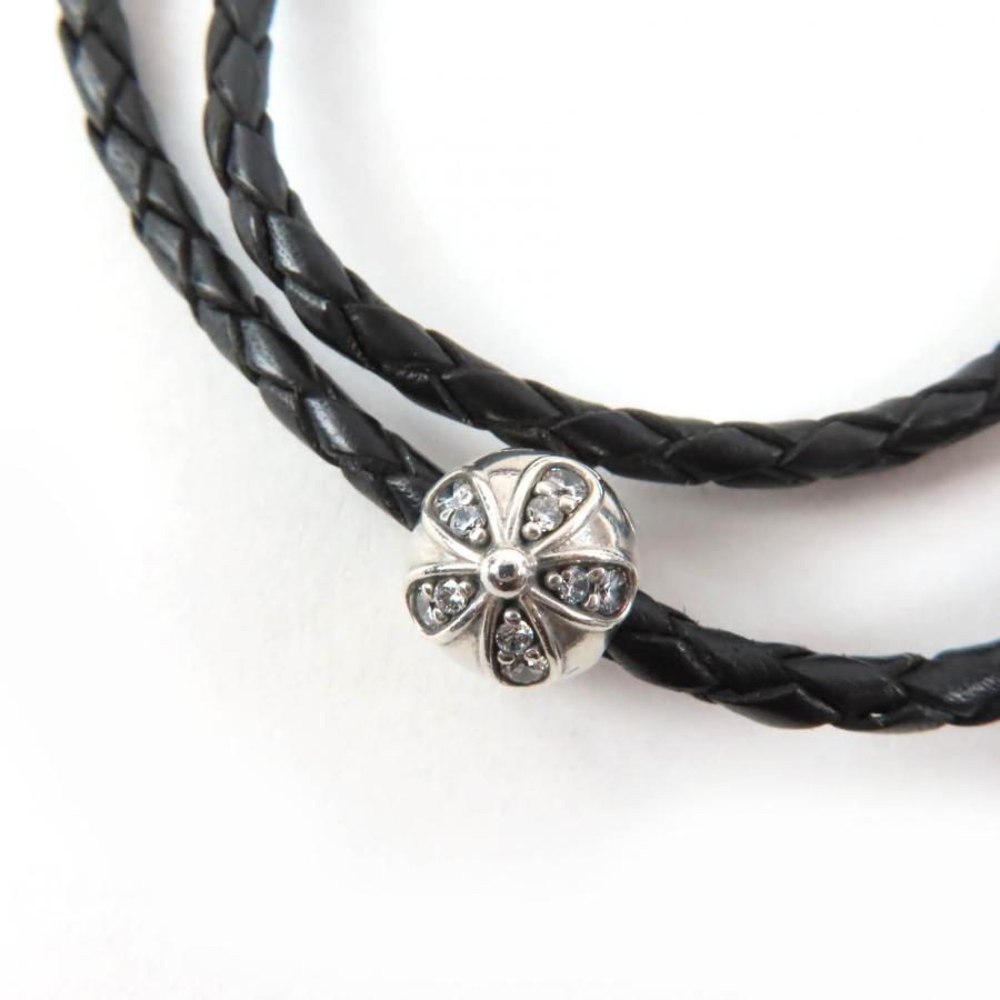 美品☆PANDORA パンドラ 925 ブレスレット レザーダブルブレスレット