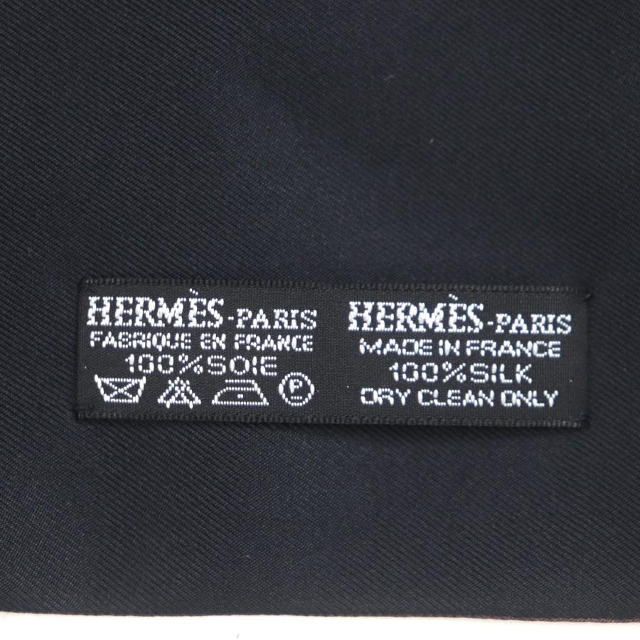 HERMES（エルメス） 極美品▽HERMES シルク100% ロゴ総柄 リバーシブル 