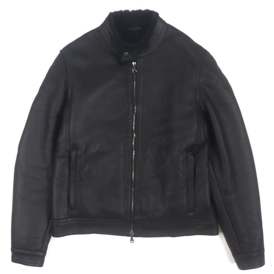 エンメティ レザー切替ダウンジャケット 46 トグル ファー EMMETI