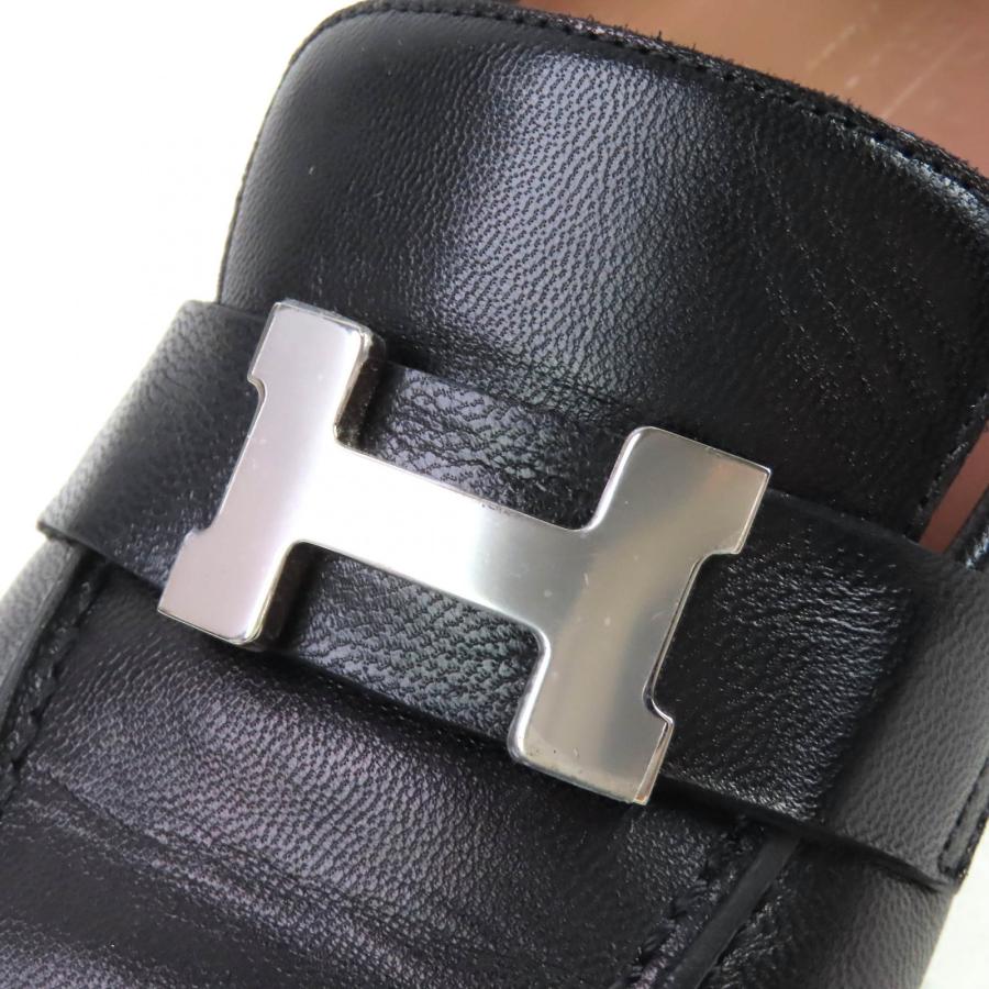 未使用品△HERMES エルメス 201199Z モカシン パリ シルバー金具 Hロゴ コンスタンス レザー ローファー ブラック 36 箱・保存袋付 伊製 HERMES（エルメス） 未使用品△HERMES 201199Z モカシン パリ シルバー