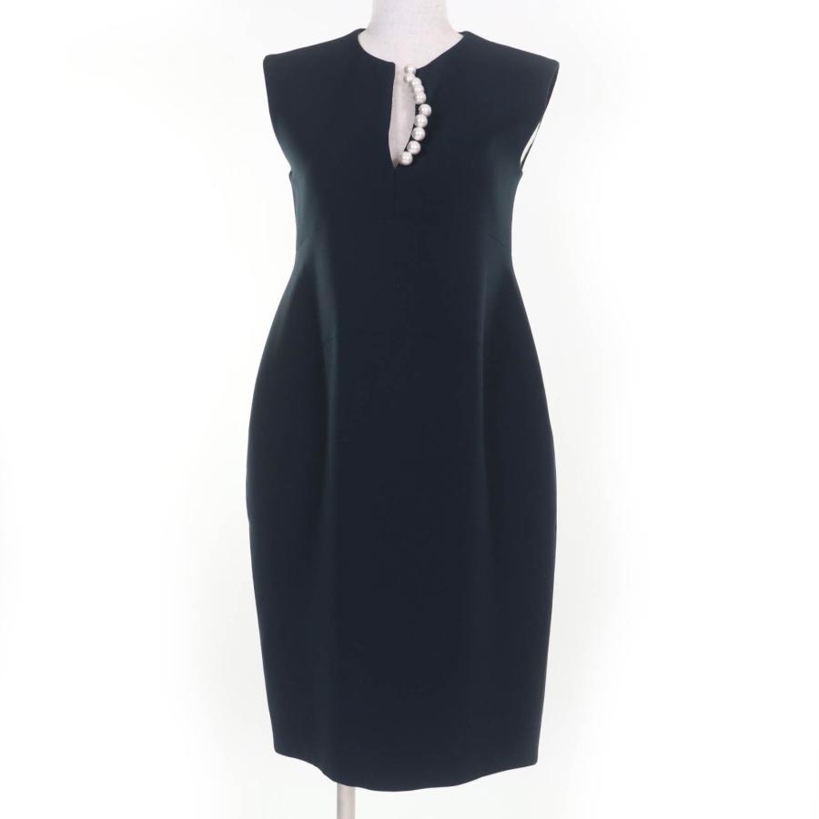 極美品☆YOKO CHAN ヨーコチャン 2020年製 YCD-418-198 フェイクパール付 ノースリーブ ワンピース ダークネイビー 36 正規品 レディース 極美品☆YOKO CHAN ヨーコチャン 2020年製 YCD-418-198 フェイクパール