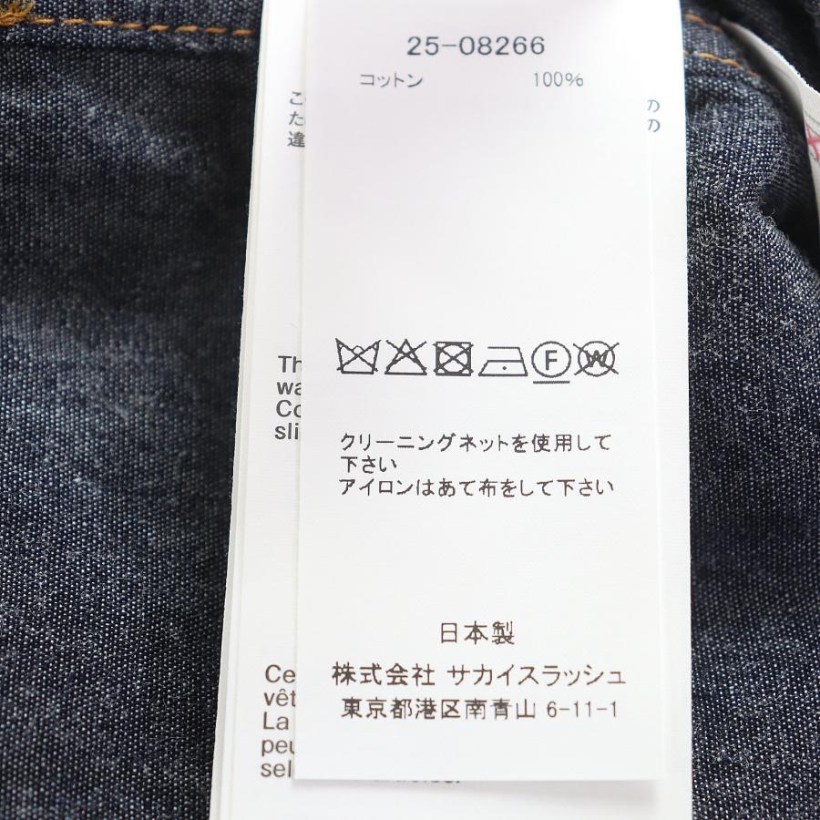 未使用品▲Sacai サカイ 25SS 25-08266 コットン100％ Dungaree Shirt ベスト インディゴブルー 1 日本製 正規品 レディース sacai（サカイ） 未使用品△Sacai 25SS 25-08266 コットン100