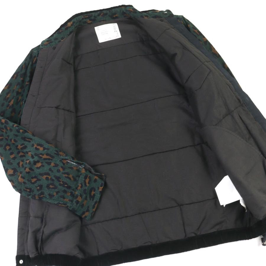 美品○Sacai サカイ 19AW 19-02053M HAVEN JACKET コットン100% レオパード 中綿 ジャケット グリーン系 2 日本製 正規品 メンズ sacai（サカイ） 美品○Sacai 19AW 19-02053M HAVEN JACKET コットン