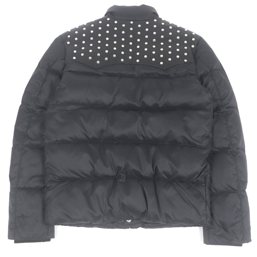 極美品□SAINT LAURENT PARIS サンローランパリ 2014年製 361791 エディ期 レザーヨーク スタッズ ダウンジャケット ブラック 48 イタリア製 メンズ 極美品□SAINT LAURENT PARIS サンローランパリ 2014年製 361791