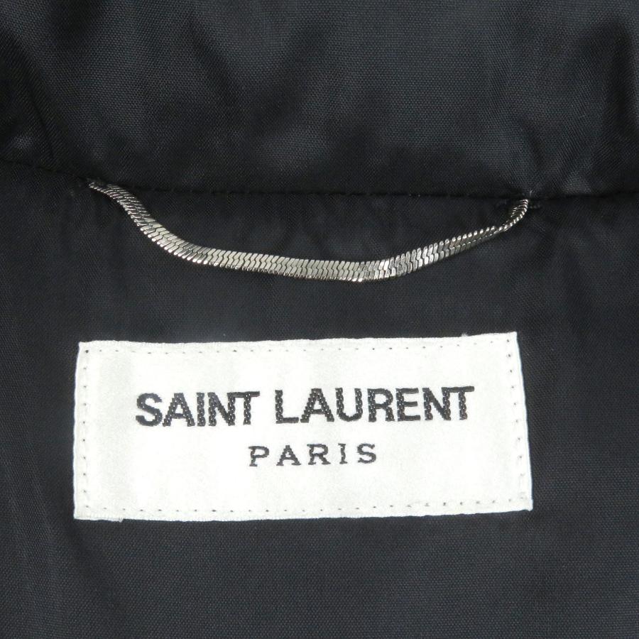 極美品□SAINT LAURENT PARIS サンローランパリ 2014年製 361791 エディ期 レザーヨーク スタッズ ダウンジャケット ブラック 48 イタリア製 メンズ 極美品□SAINT LAURENT PARIS サンローランパリ 2014年製 361791
