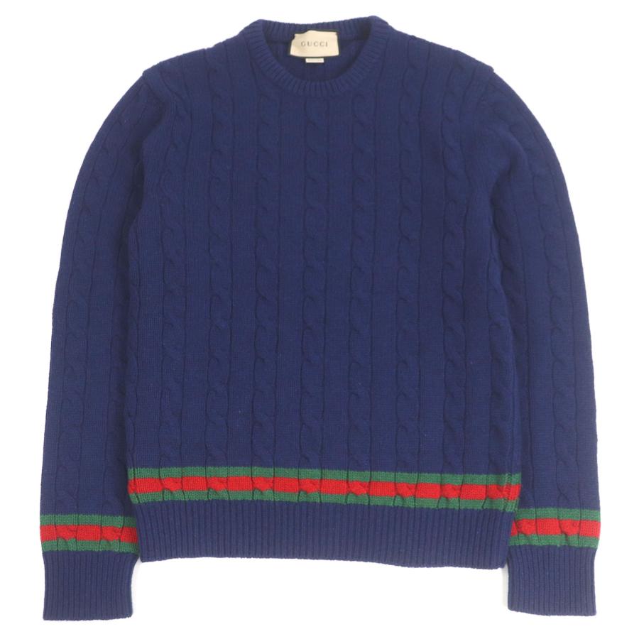 GUCCI（グッチ） 極美品□GUCCI 673489 カシミヤ ウール ウェブライン 