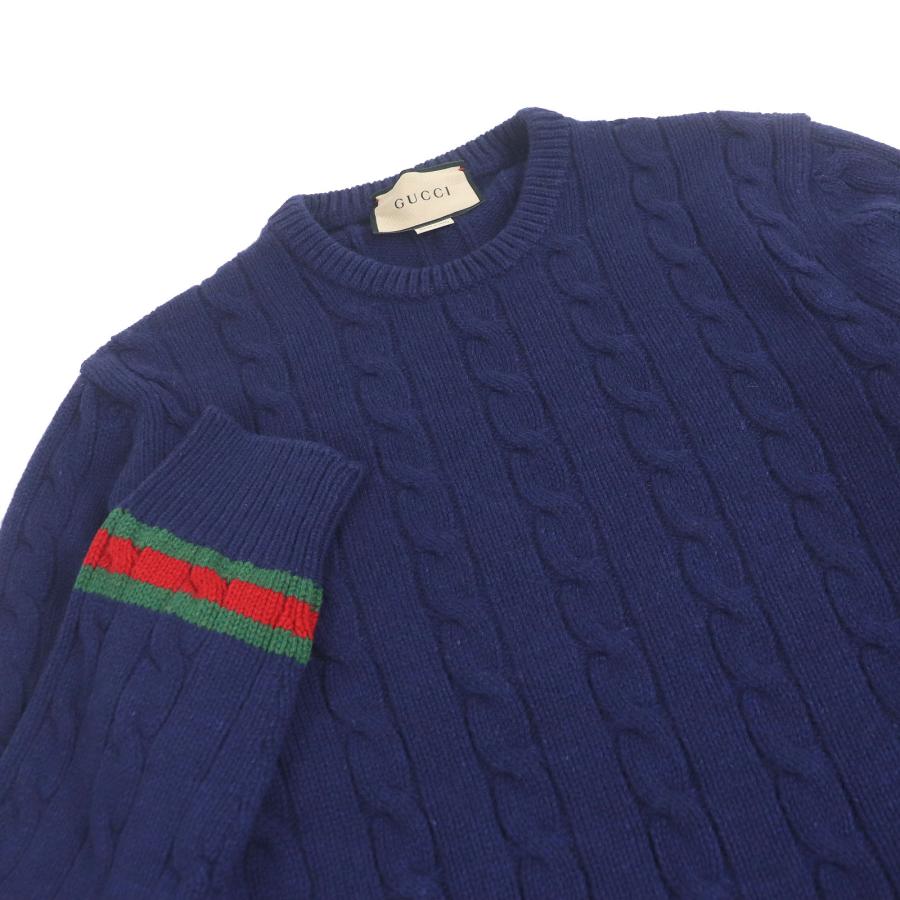 GUCCI（グッチ） 極美品□GUCCI 673489 カシミヤ ウール ウェブライン