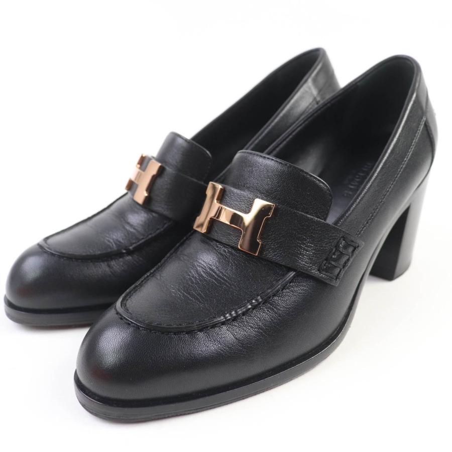 未使用 エルメス HERMES パンプス カーフレザー バックストラップ