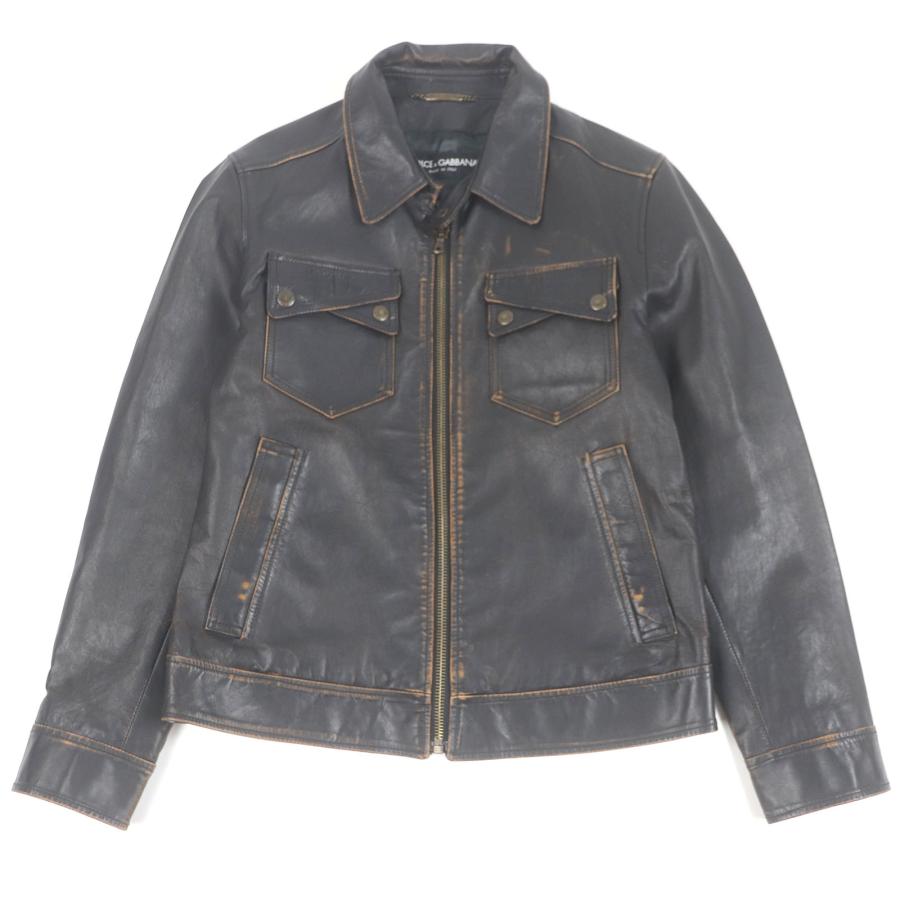 美品)DOLCE & GABBANA ドルチェ&ガッバーナ レザージャケット 美品