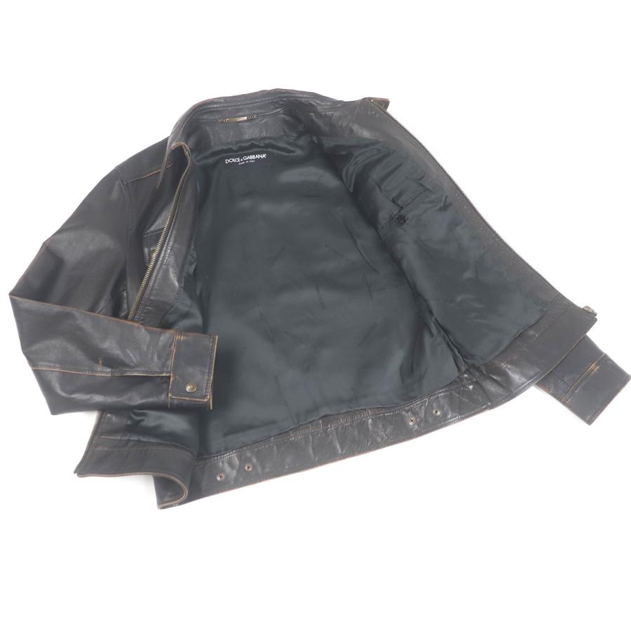 極美品□DOLCE&GABBANA ドルチェ＆ガッバーナ カンガルーレザー 黒タグ